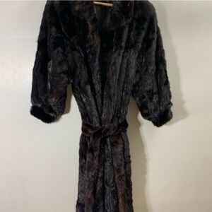 Black mink long coat